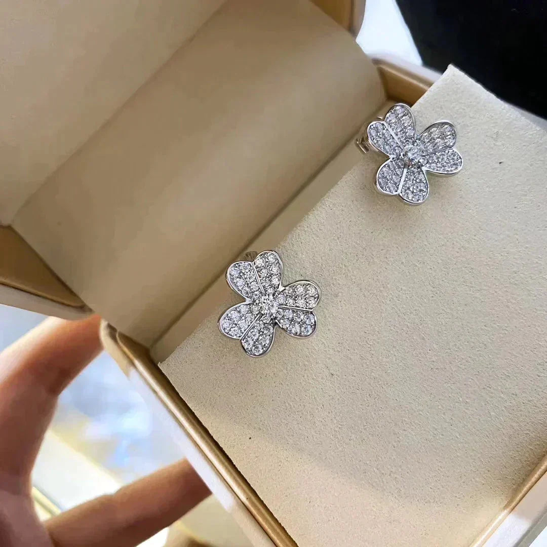 [TENDENCIAS] PENDIENTES DE DIAMANTES CLOVER COMOS PLATA