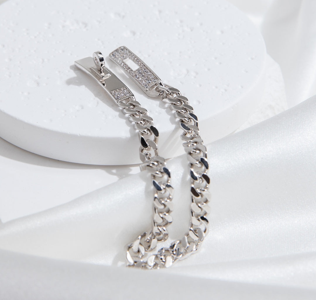 [TENDENCIAS] PULSERA DE PLATA CON DIAMANTES Y CADENA KELLY