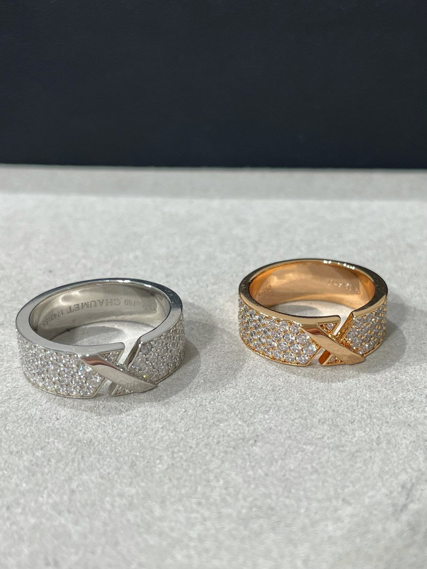 [TRENDS]LIENS EVIDENCE PINK GOLD DIAMOND PAVED RING