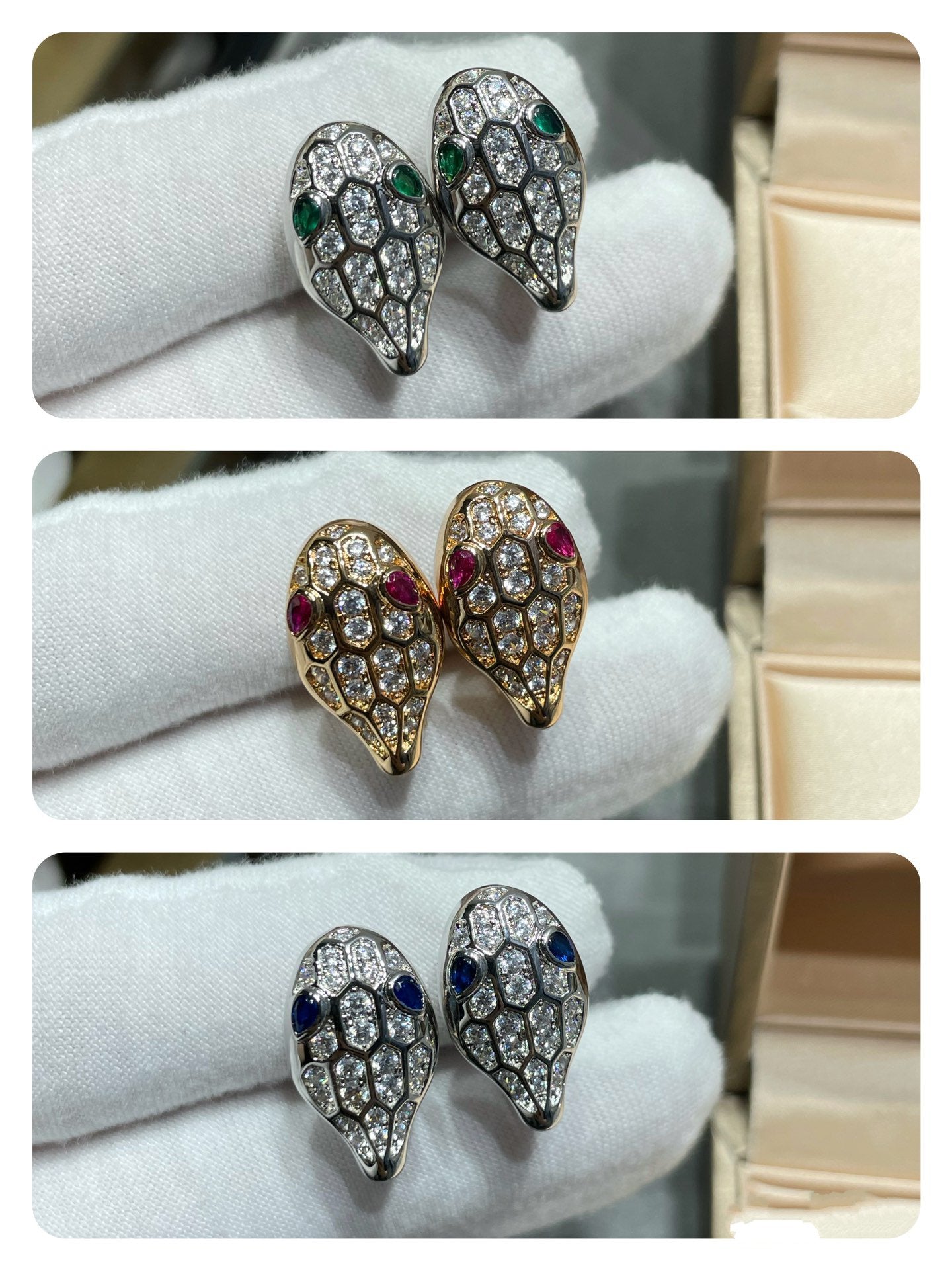 [TENDANCES] BOUCLES D'OREILLES À CLOUS SERPENT DIAMOND