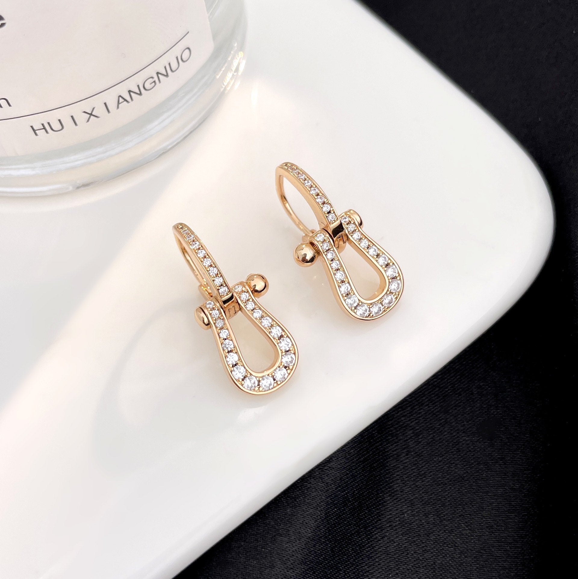 [TRENDS]FORCE 10 FULL DIAMOND DROP EARRINGS MEDIUM MODEL