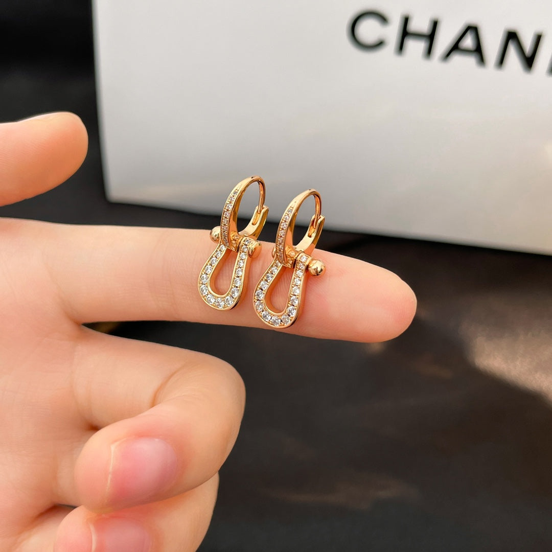 [TRENDS]FORCE 10 FULL DIAMOND DROP EARRINGS MEDIUM MODEL