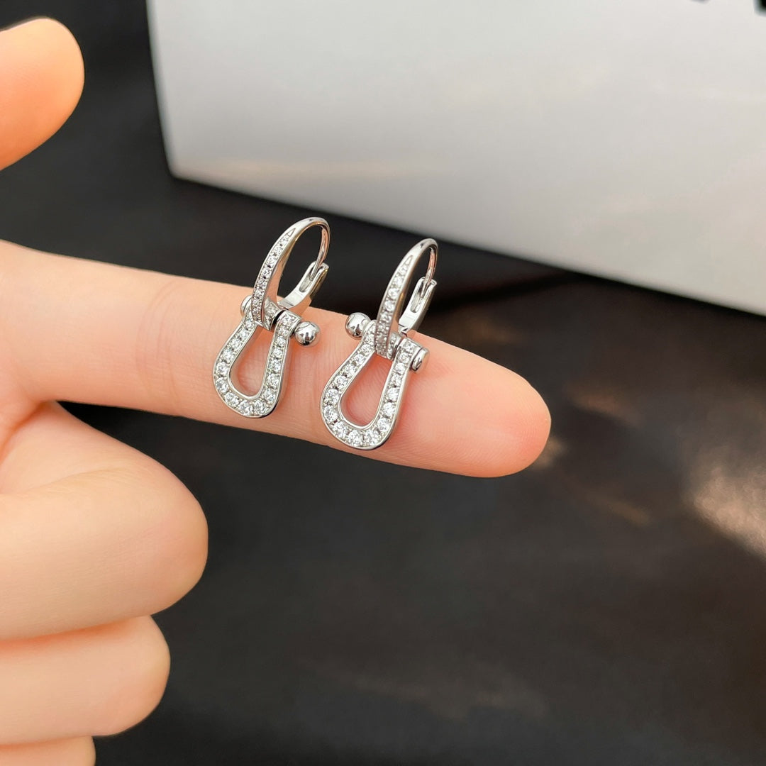 [TRENDS]FORCE 10 FULL DIAMOND DROP EARRINGS MEDIUM MODEL