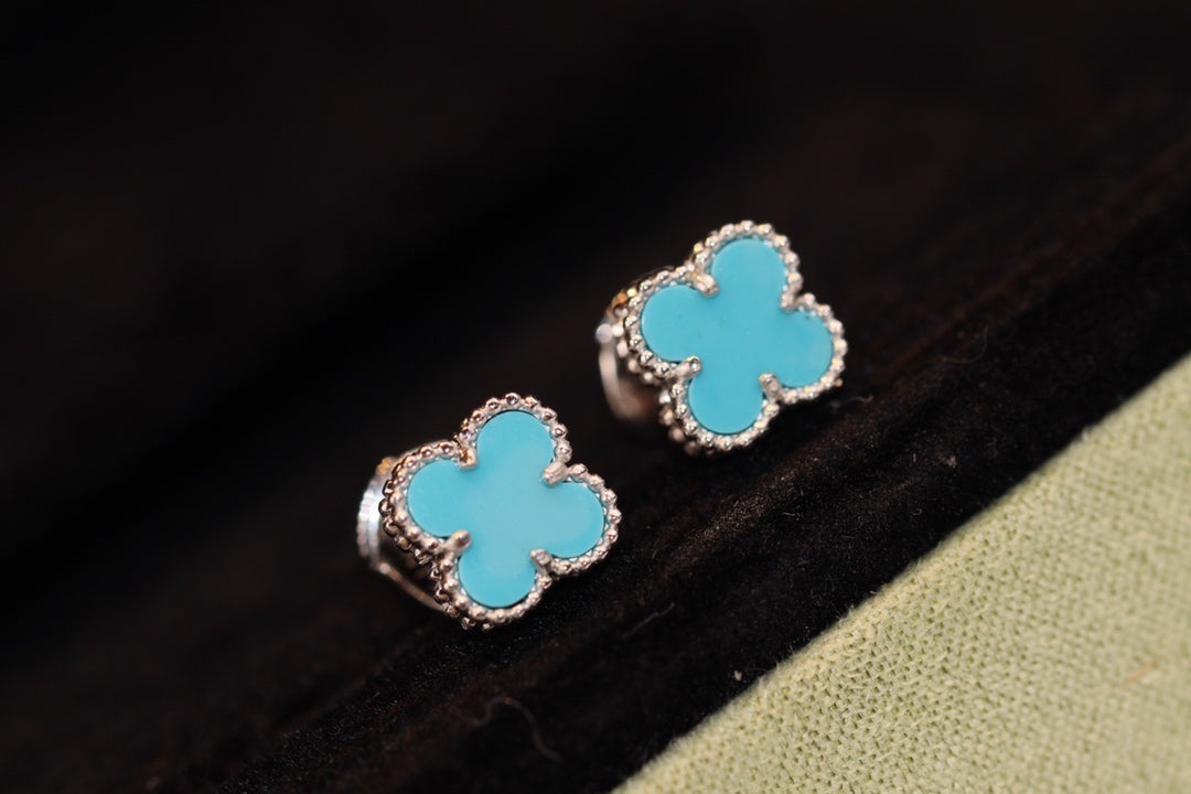 [TENDENCIAS] PENDIENTES MINI DE PLATA CON TÉ CLOVER EN TURQUESA