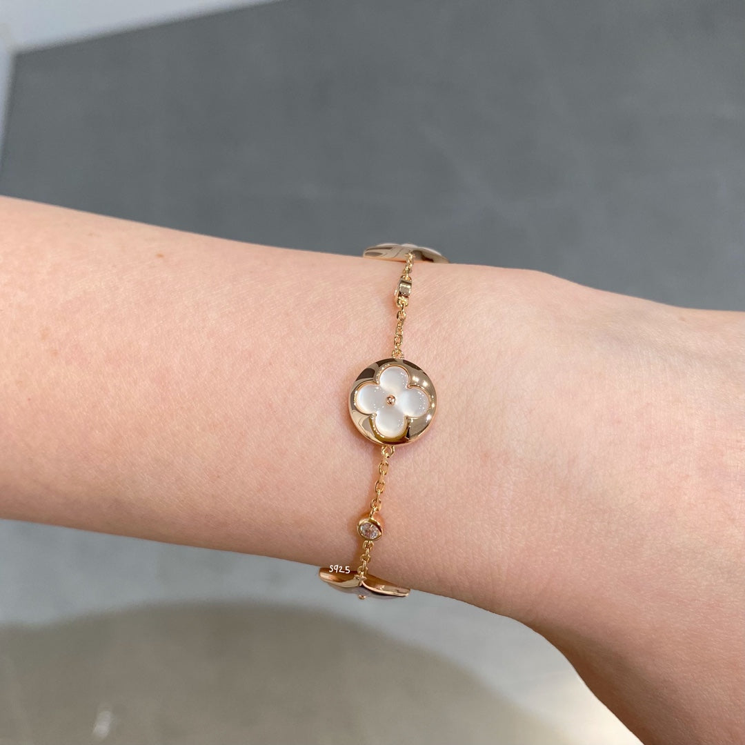 [TENDENCIAS] PULSERA ORO ROSA BLANCO MOTIVO ESTRELLA Y SOL 4 