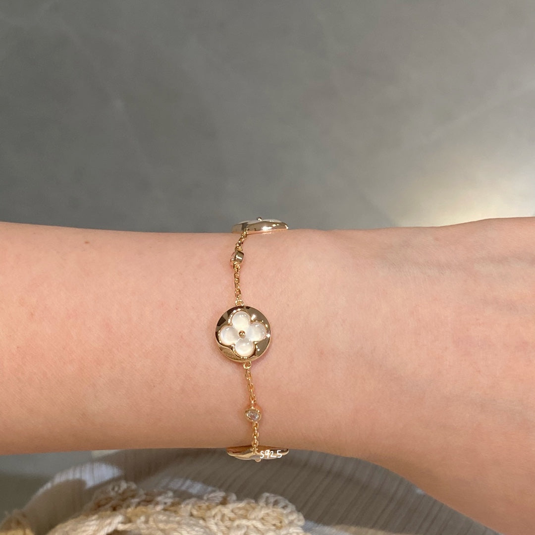 [TENDENCIAS] PULSERA ORO ROSA BLANCO MOTIVO ESTRELLA Y SOL 4 