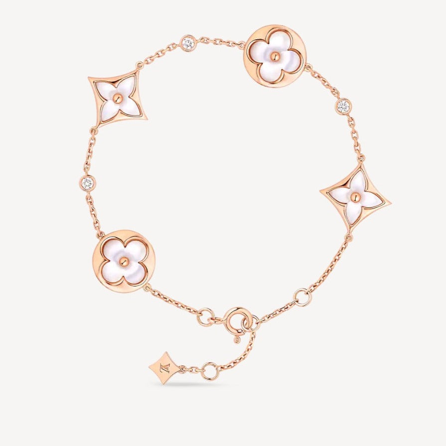 [TENDENCIAS] PULSERA ORO ROSA BLANCO MOTIVO ESTRELLA Y SOL 4 