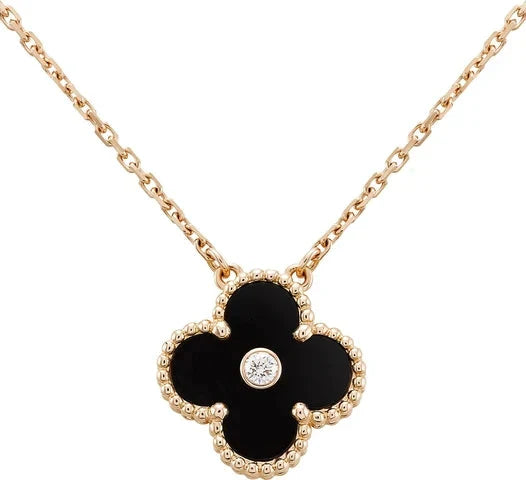 [TENDANCES] COLLIER CLOVER 15MM DIAMANT ONYX