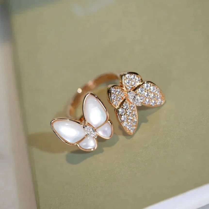 [TENDANCES] BAGUE MOP DOUBLE PAPILLON DIAMANT