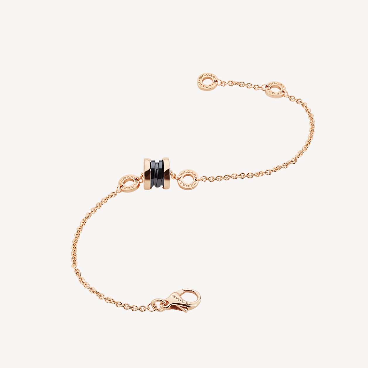 [TENDENCIAS] PULSERA ZERO 1 SOFT DE ORO ROSA Y CERÁMICA NEGRA