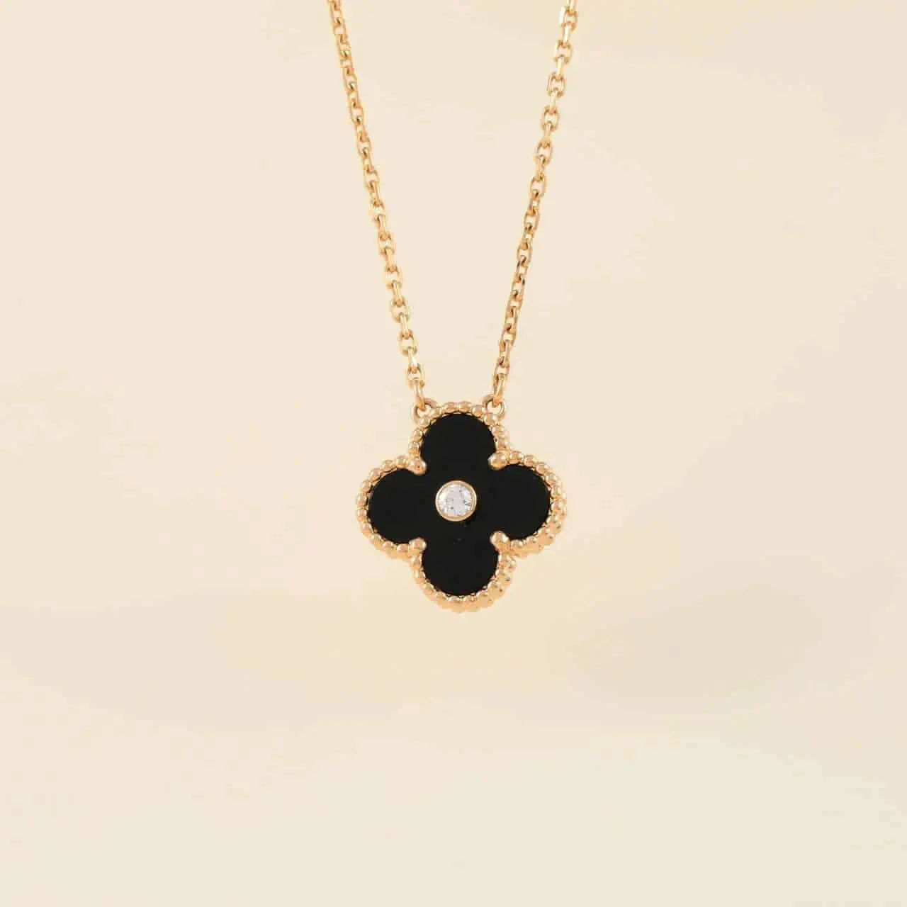 [TENDANCES] COLLIER CLOVER 15MM DIAMANT ONYX