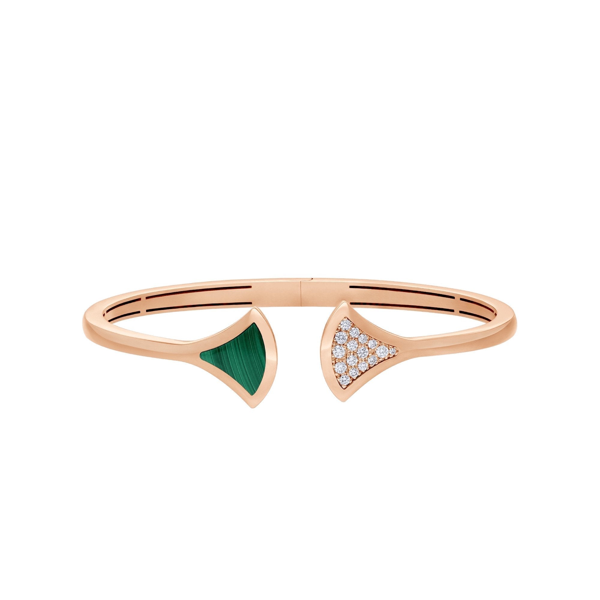 [TENDANCES]BRACELET DE RÊVE OUVERT MALACHITE OR ROSE