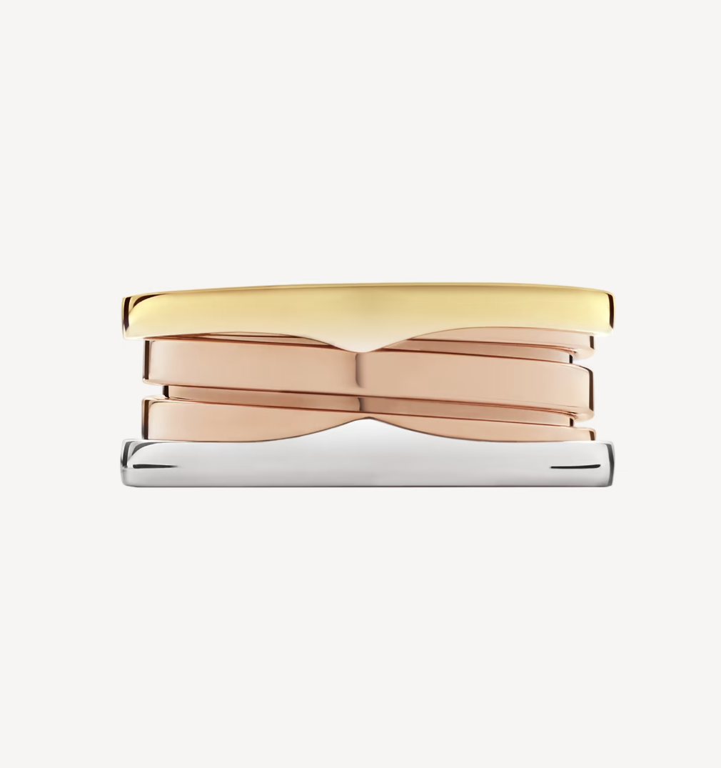 [TENDANCES]BAGUE ZERO 1 TROIS BANDES ROSE BLANCHE ET JAUNE