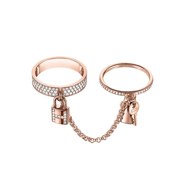 [TENDENCIAS] ANILLO DOBLE CLOCHETTE HM KELLY EN ORO ROSA CON DIAMANTES