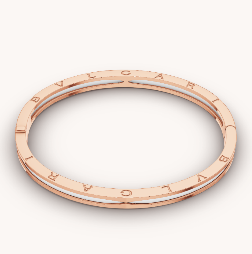 [TENDENCIAS] PULSERA ZERO 1 DE ORO ROSA CON CERÁMICA BLANCA