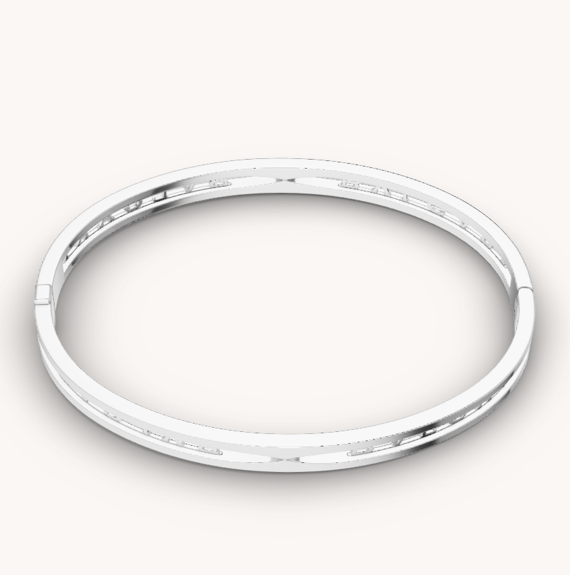 [TRENDS]ZERO 1 SPIRAL LOGO SILVER BRACELET