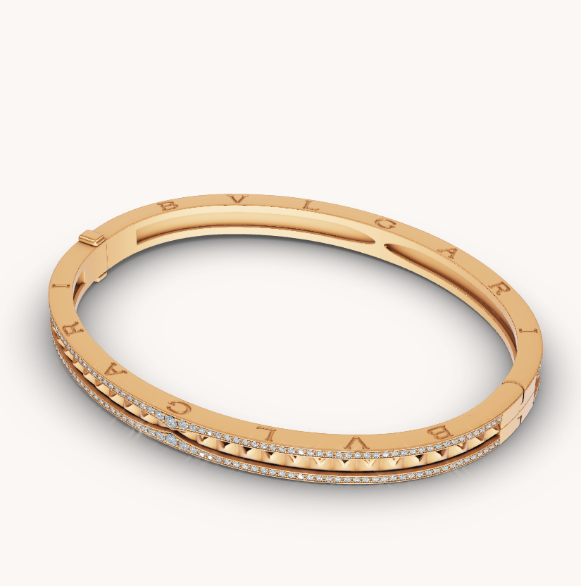 [TENDENCIAS] PULSERA DE ORO CON DIAMANTES PAVEDADOS Y ESPIRAL CERO 1