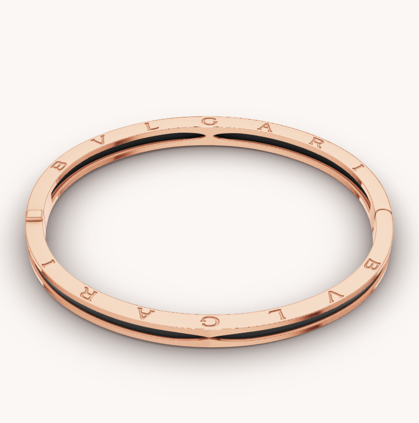 [TENDENCIAS] PULSERA ZERO 1 DE ORO ROSA CON CERÁMICA NEGRA