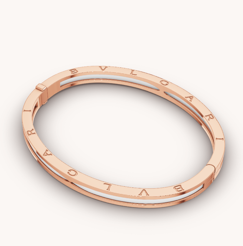 [TENDENCIAS] PULSERA ZERO 1 DE ORO ROSA CON CERÁMICA BLANCA