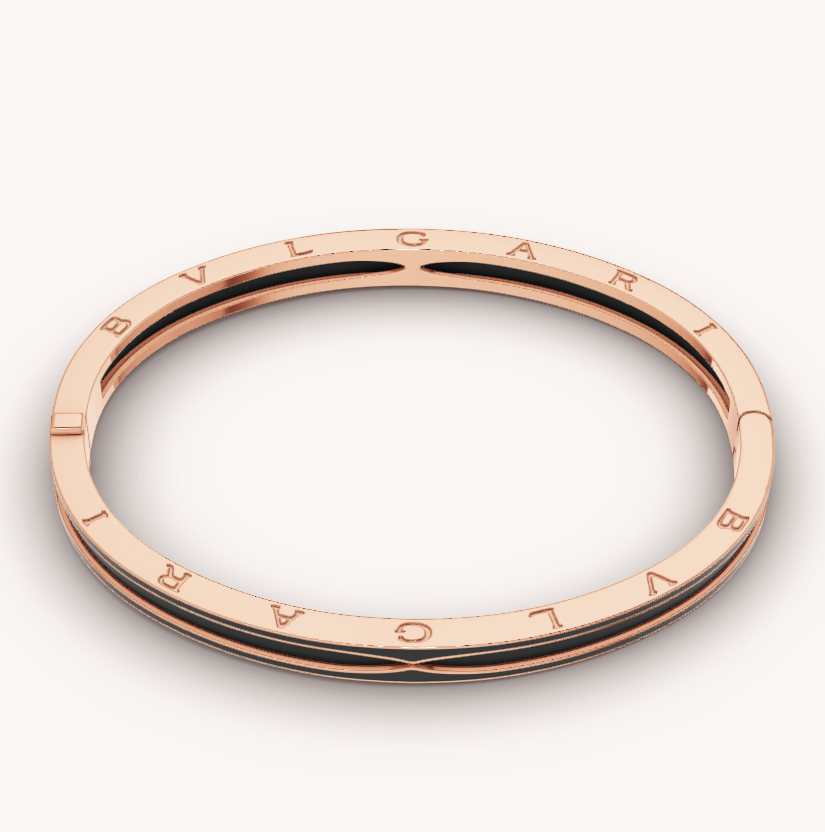 [TENDENCIAS] PULSERA ZERO 1 DE ORO ROSA CON CERÁMICA NEGRA MATE