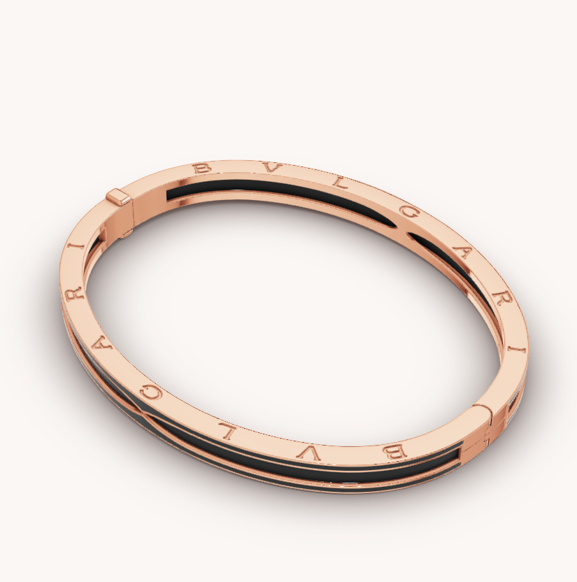 [TENDENCIAS] PULSERA ZERO 1 DE ORO ROSA CON CERÁMICA NEGRA MATE