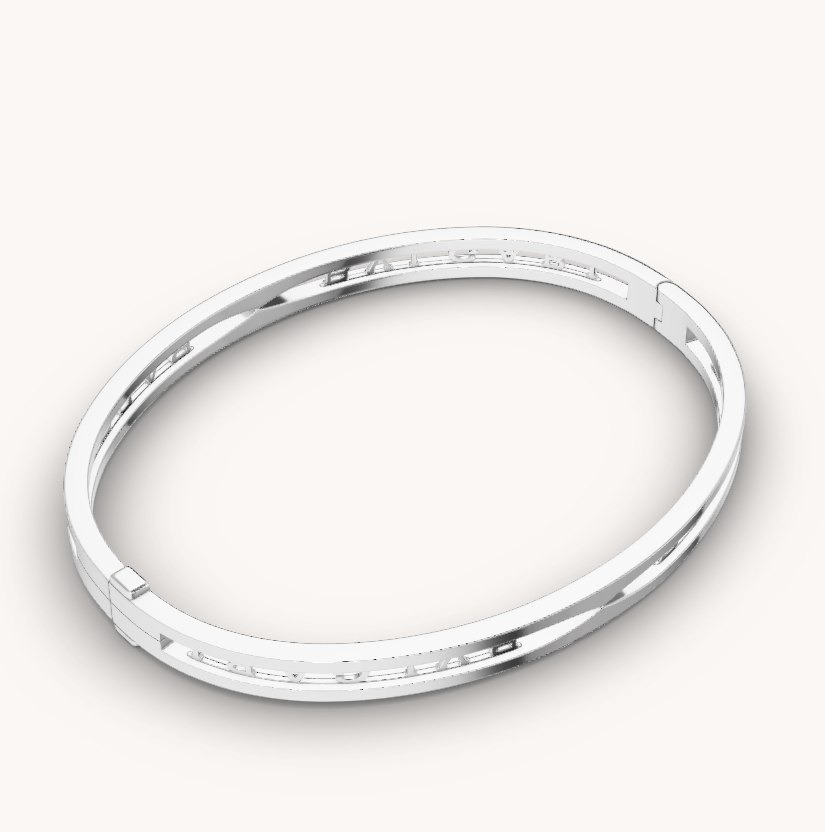 [TRENDS]ZERO 1 SPIRAL LOGO SILVER BRACELET