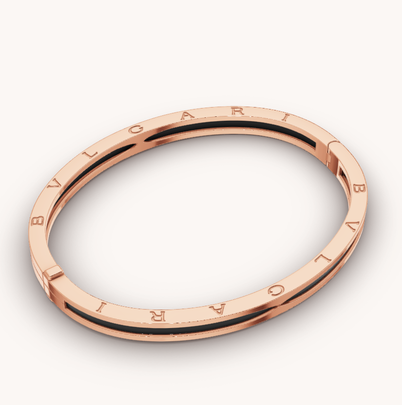 [TENDENCIAS] PULSERA ZERO 1 DE ORO ROSA CON CERÁMICA NEGRA