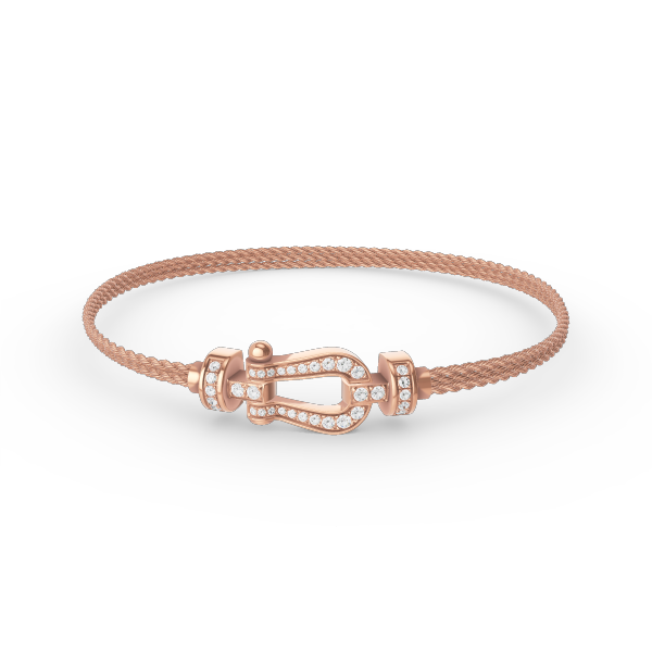 [TENDENCIAS] PULSERA DE CUERDA CON CADENA DE DIAMANTE Y HERRADURA PEQUEÑA FORCE