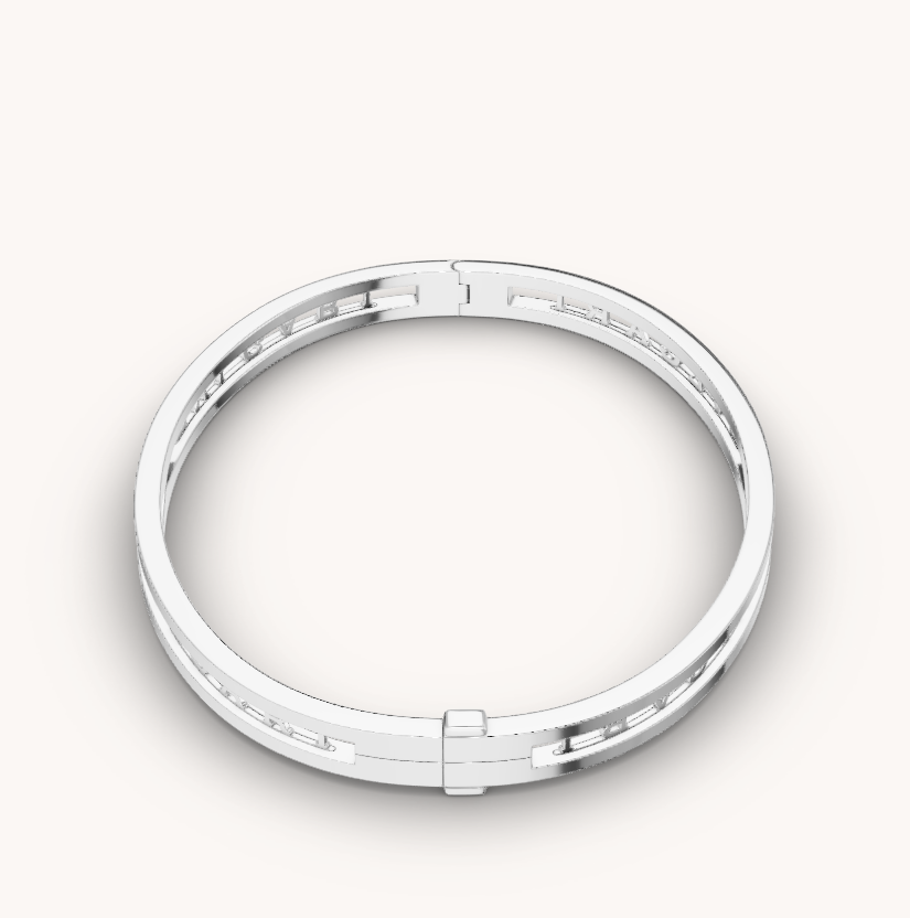 [TRENDS]ZERO 1 SPIRAL LOGO SILVER BRACELET