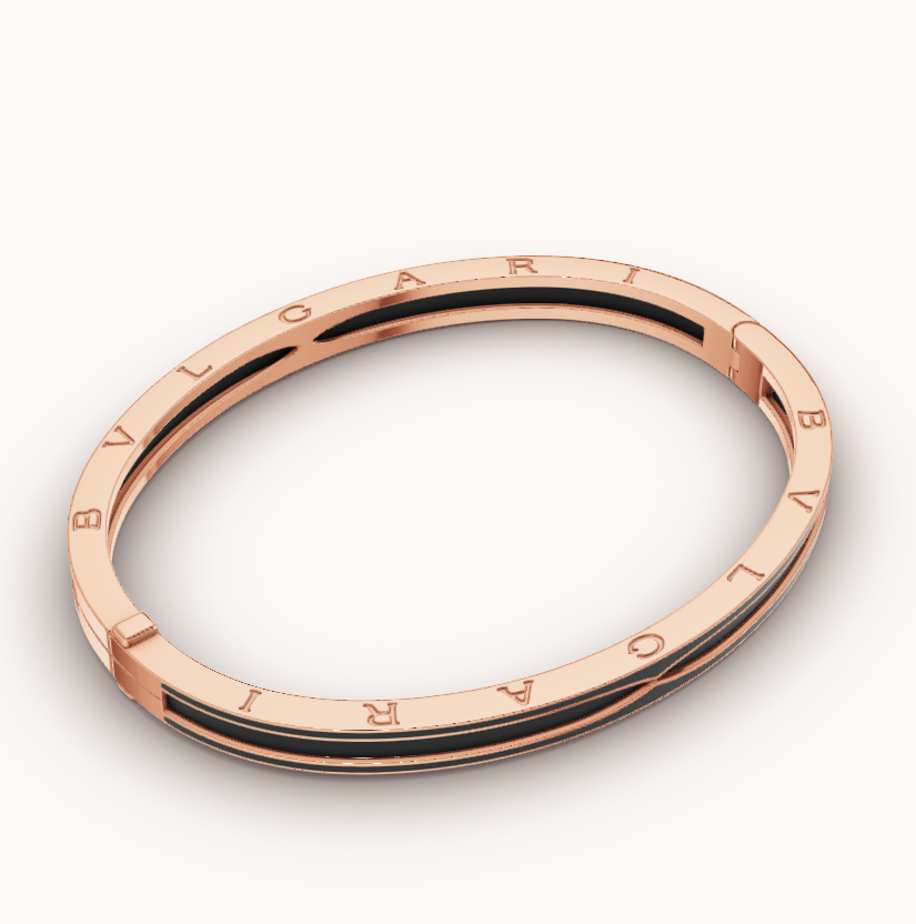 [TENDENCIAS] PULSERA ZERO 1 DE ORO ROSA CON CERÁMICA NEGRA MATE