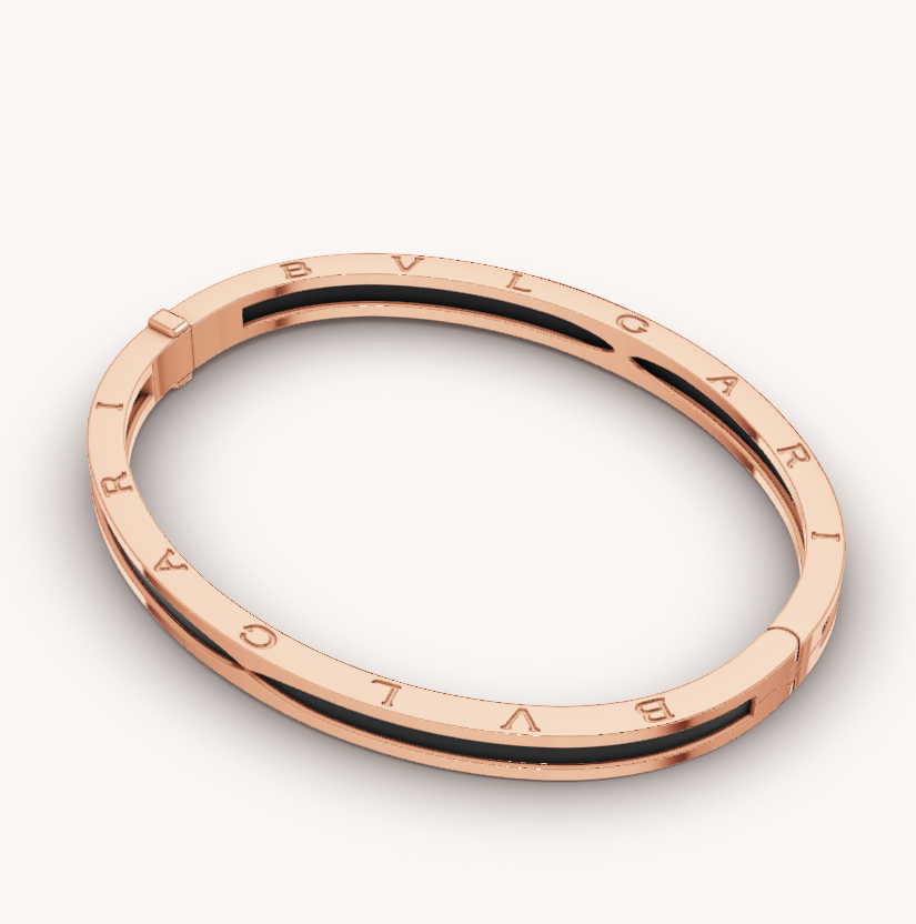 [TENDENCIAS] PULSERA ZERO 1 DE ORO ROSA CON CERÁMICA NEGRA