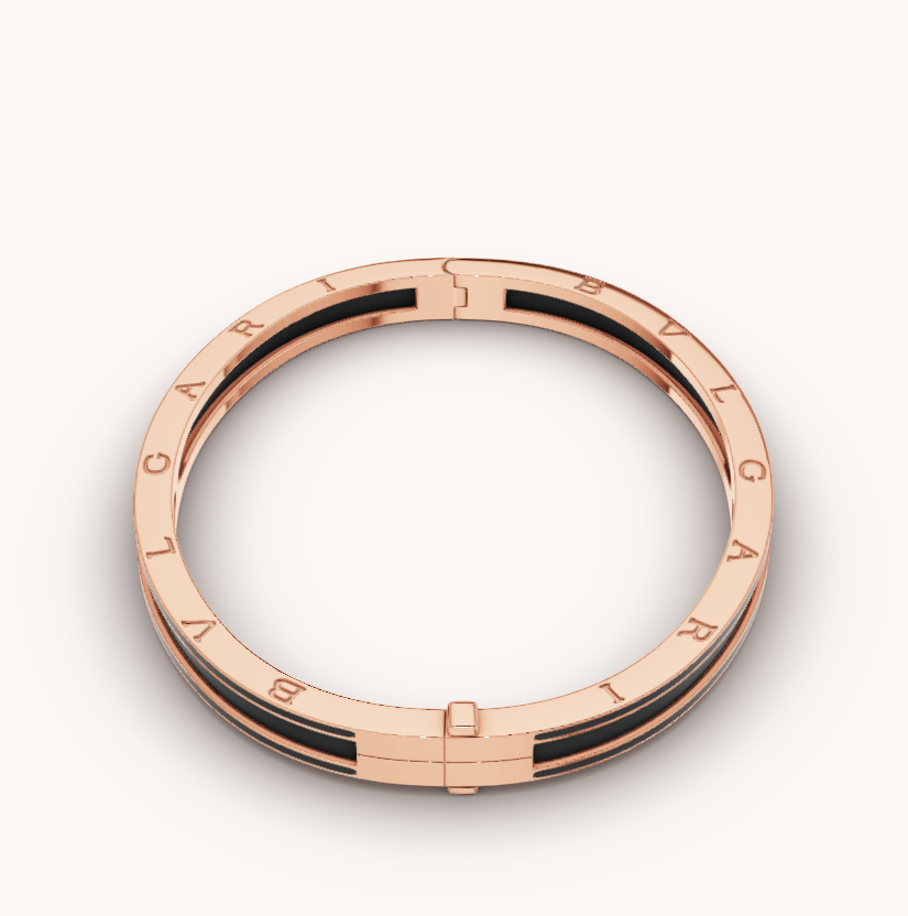 [TENDENCIAS] PULSERA ZERO 1 DE ORO ROSA CON CERÁMICA NEGRA MATE