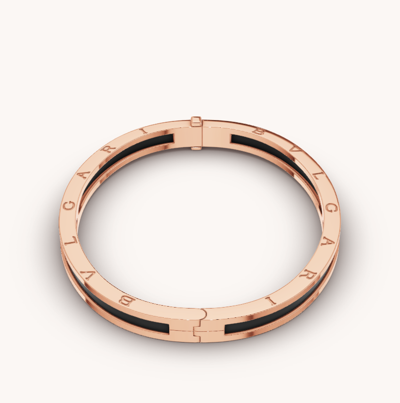 [TENDENCIAS] PULSERA ZERO 1 DE ORO ROSA CON CERÁMICA NEGRA