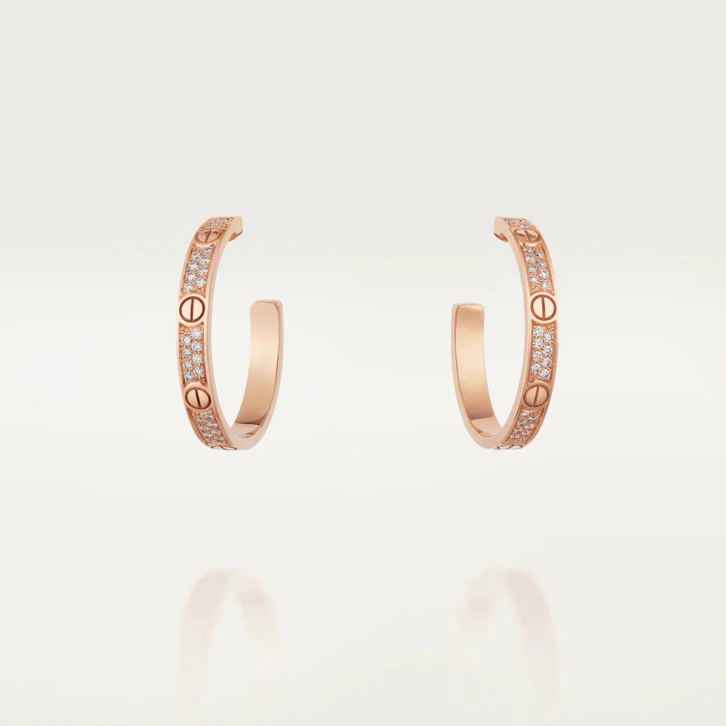 [TENDENCIAS] PENDIENTES DE ARO DE ORO ROSA CON DIAMANTES LOVE