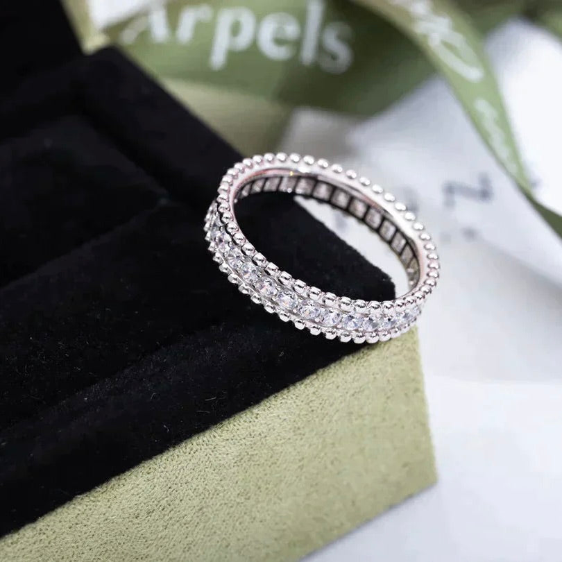 [TENDANCES]BAGUE ARGENT PERLEE DIAMANT