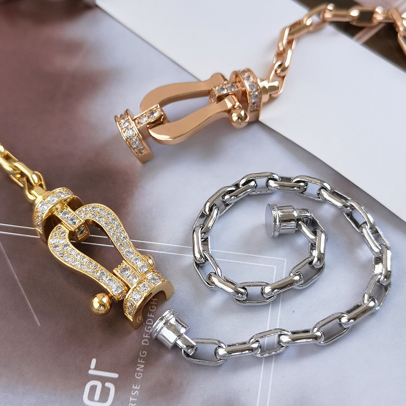 [TRENDS]FORCE LARGE HORSESHOE CLASP  METAL BRACELET