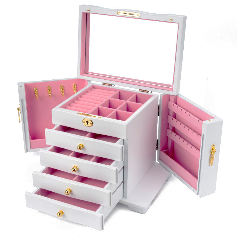 CAJA PARA ALMACENAMIENTO DE JOYAS CAJA PARA JOYAS DE MADERA DE GRAN CAPACIDAD Y MULTICAPAS