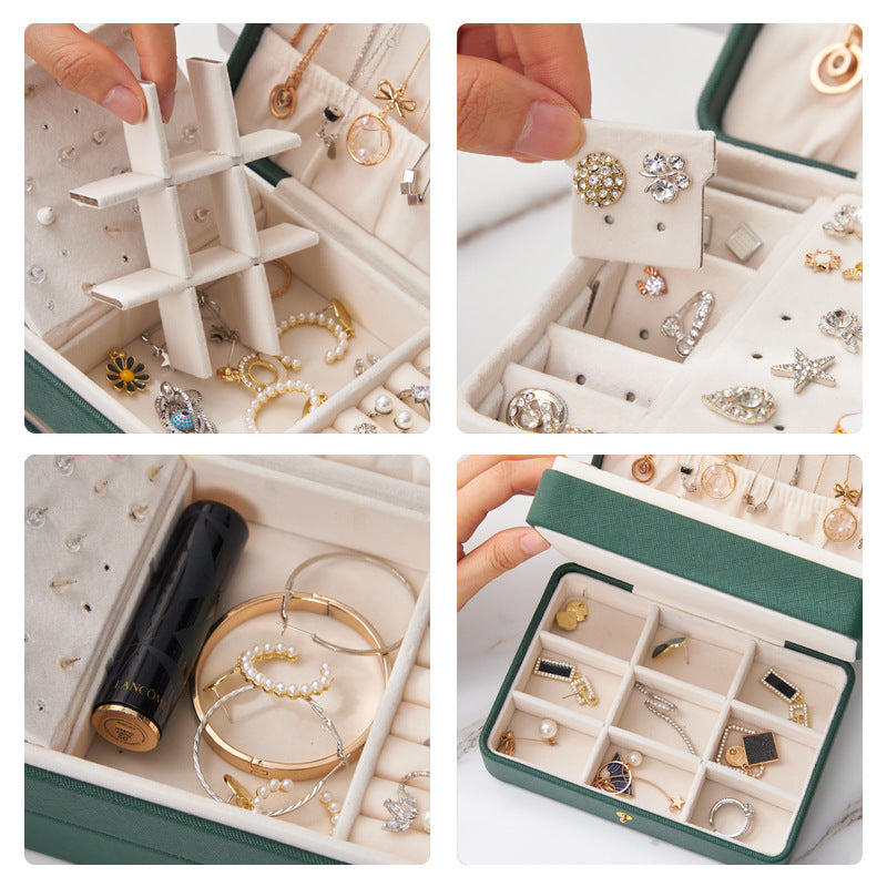 CAJA PARA JOYAS MULTICAPAS DE CUERO PU CREATIVO CAJA PARA ALMACENAMIENTO DE JOYAS