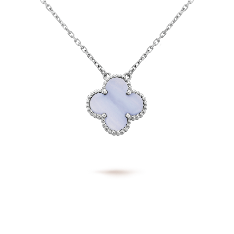 [TENDANCES] COLLIER CLOVER 15MM CALCÉDOINE BLEUE ARGENT