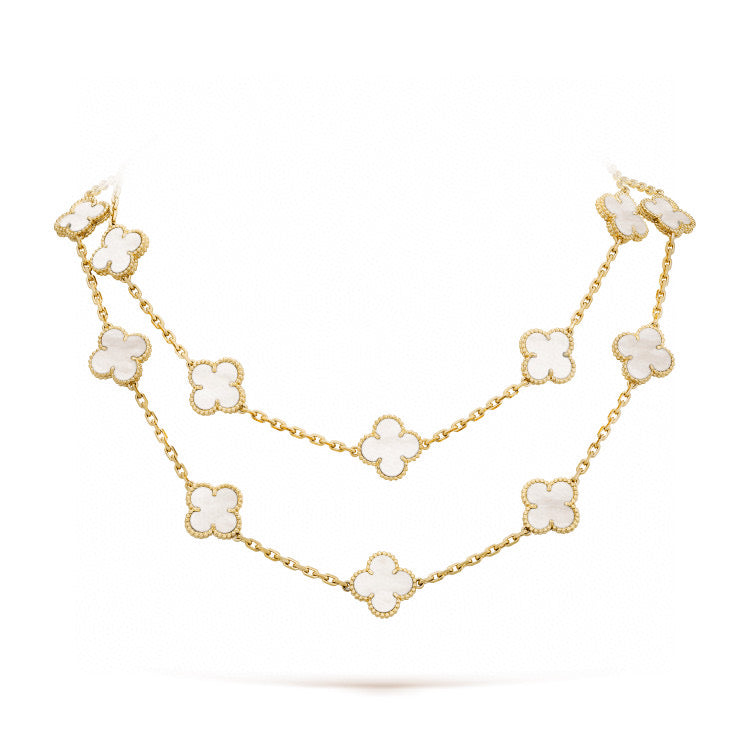 [TRENDS]CLOVER 20 MOTIFS WHITE MOP NECKLACE