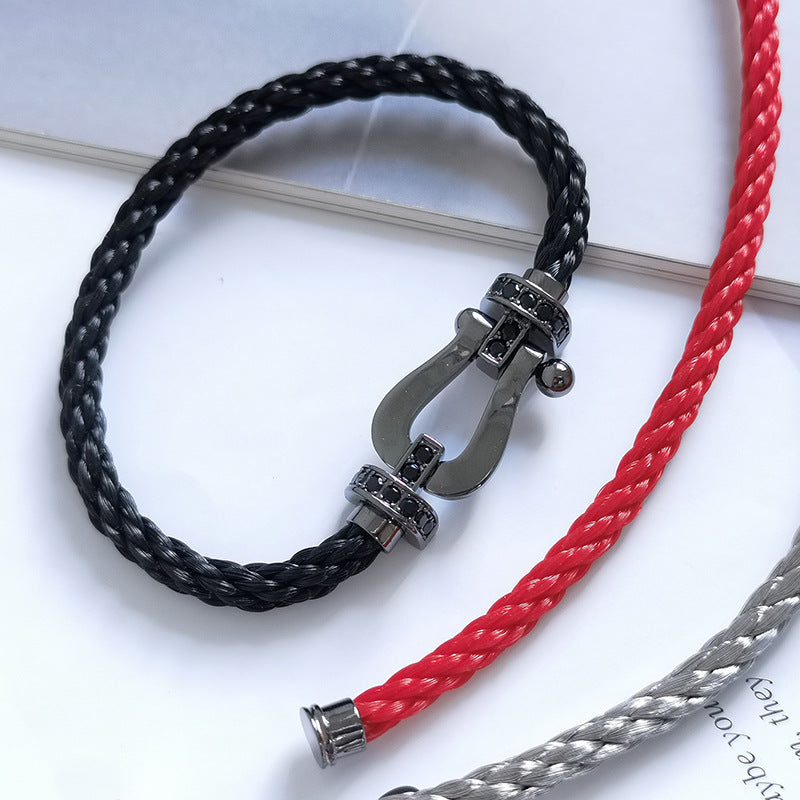 [TRENDS]FORCE LARGE SERIES HORSESHOE BLACK SAMURAI BRACELET