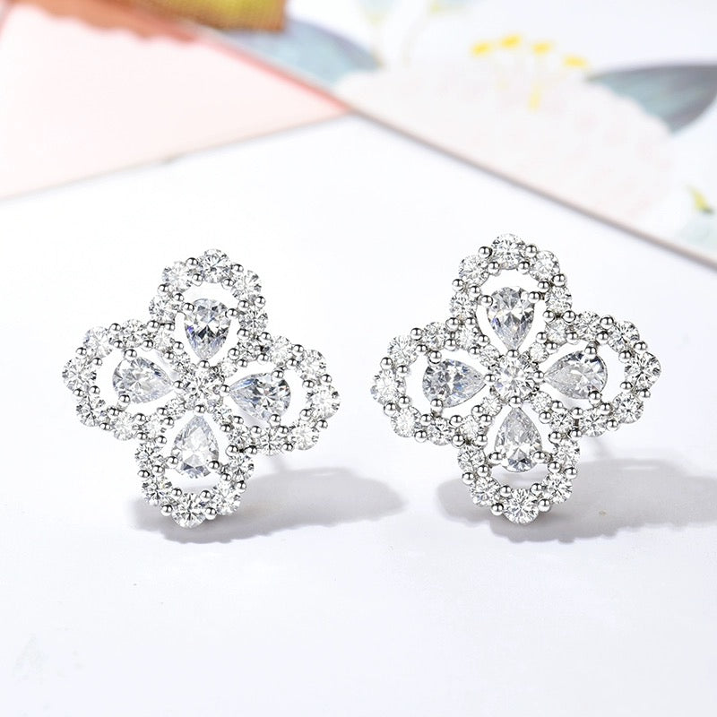 [TENDENCIAS]PENDIENTES DE ARO CON MOTIVO COMPLETO DE DIAMANTE 16MM PLATA