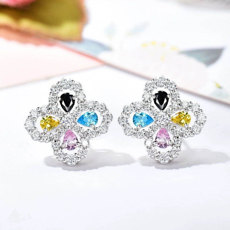 [TENDENCIAS]PENDIENTES DE ARO CON MOTIVO COMPLETO DE DIAMANTE 16MM PLATA