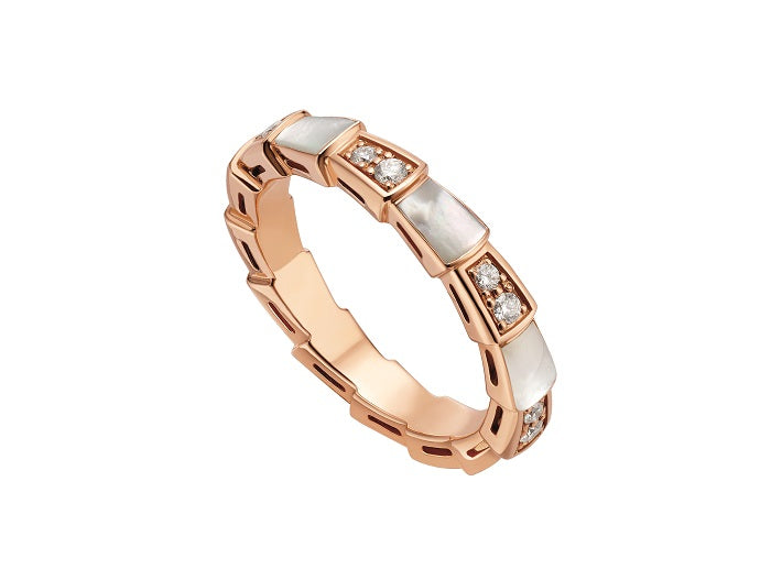 [TENDANCES]BAGUE SERPENTI OR ROSE DIAMANT NACRE 3MM