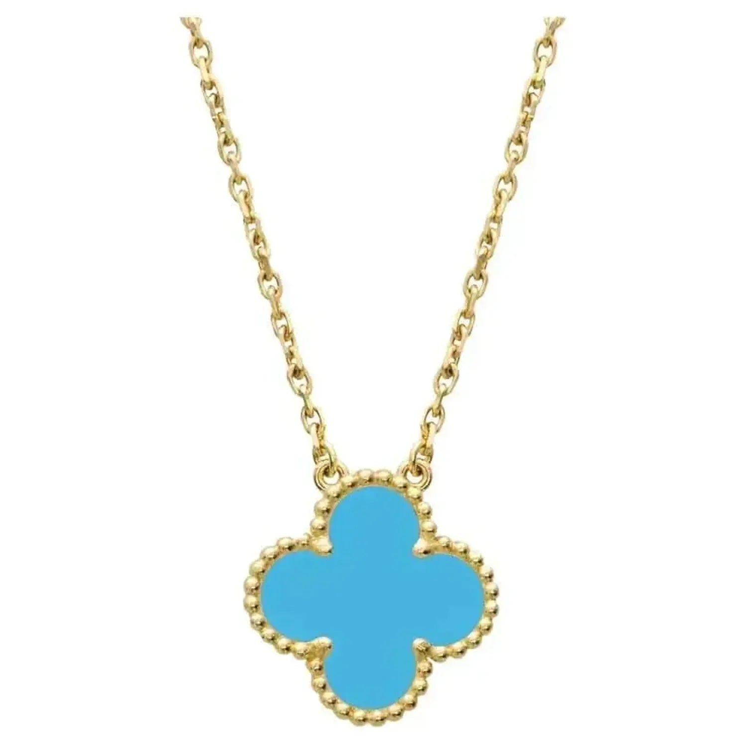 [TRENDS]CLOVER 15MM VINTAGE TURQUOISE NECKLACE