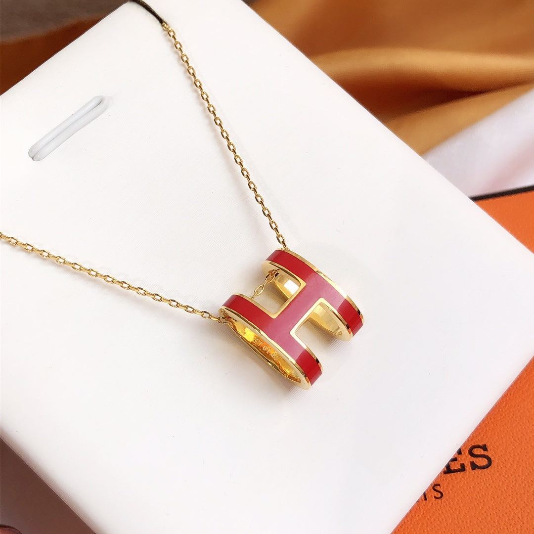 [TENDENCIAS]COLLAR ORO ESMALTE ROJO HM CLIC