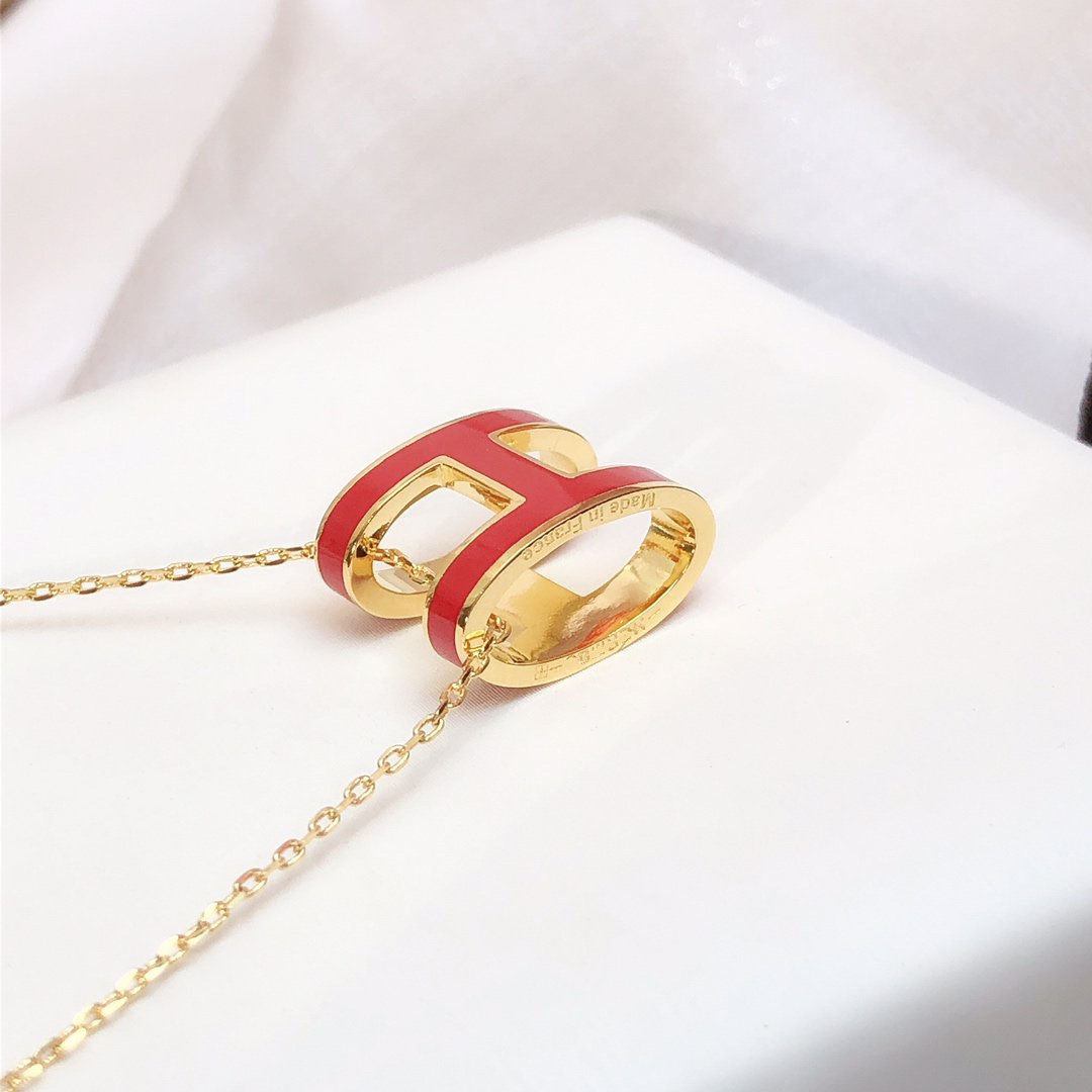 [TENDENCIAS]COLLAR ORO ESMALTE ROJO HM CLIC