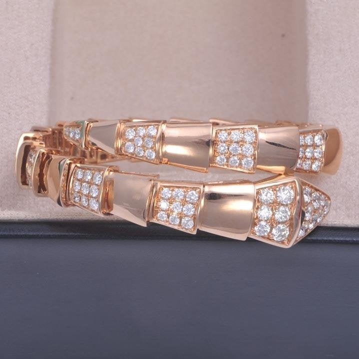 [TENDANCES]BRACELET LARGE SERPENTI OR ROSE DIAMANT