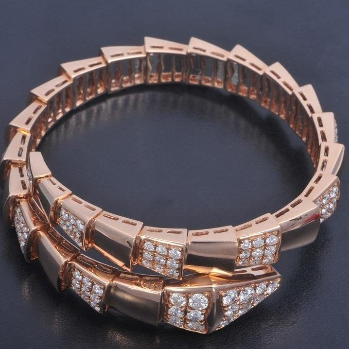 [TENDENCIAS] PULSERA ANCHA SERPENTI ORO ROSA DIAMANTE