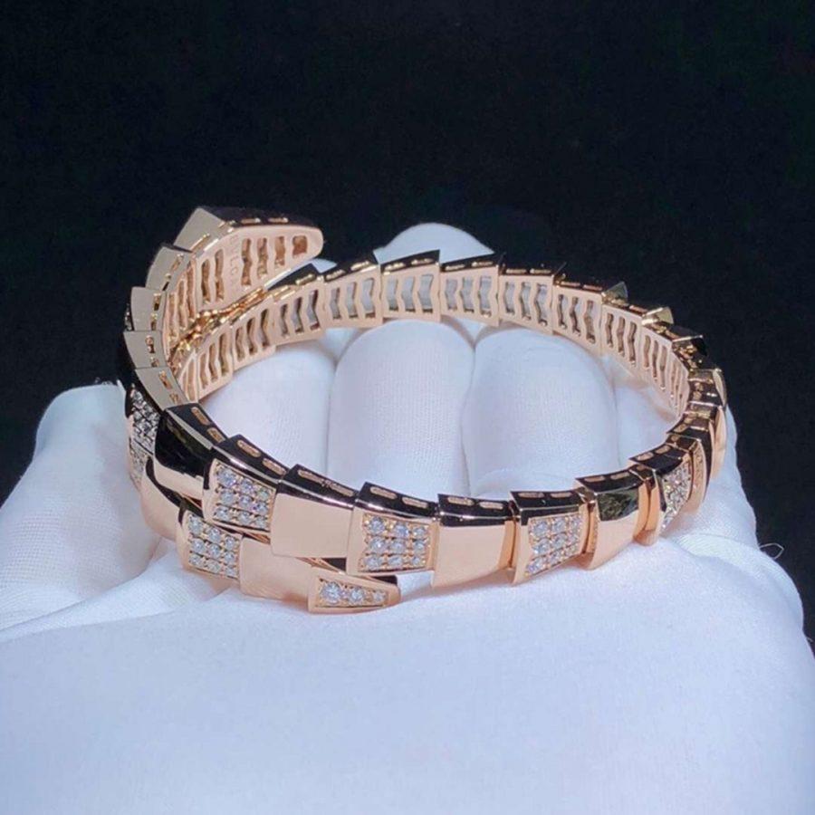 [TENDANCES]BRACELET LARGE SERPENTI OR ROSE DIAMANT